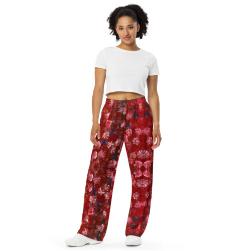 Passion Floral unisex wide-leg pants