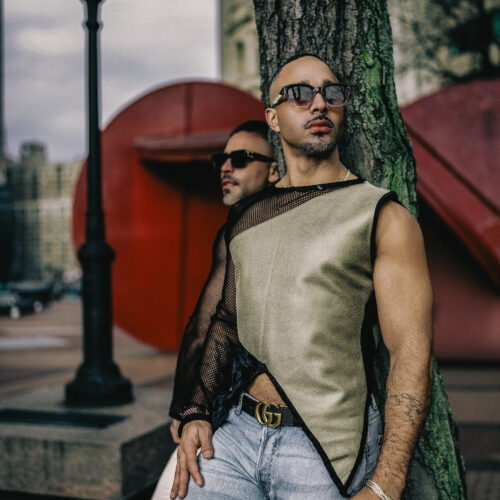 Modern Leather & Mesh Shirt
